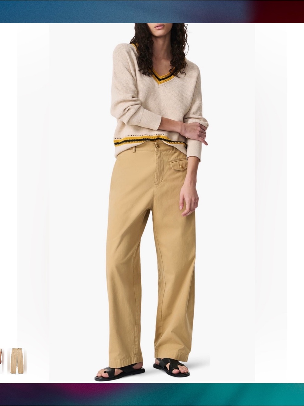 Rag & Bone Renata High-Rise Straight Leg Trousers Tan